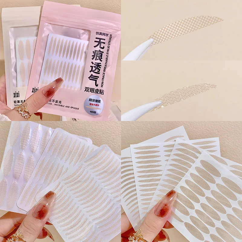 Ruban adhésif Double pour les paupières, Invisible, longue durée, Transparent, fin/large, étanche, outil de maquillage pour les yeux, 480 pièces