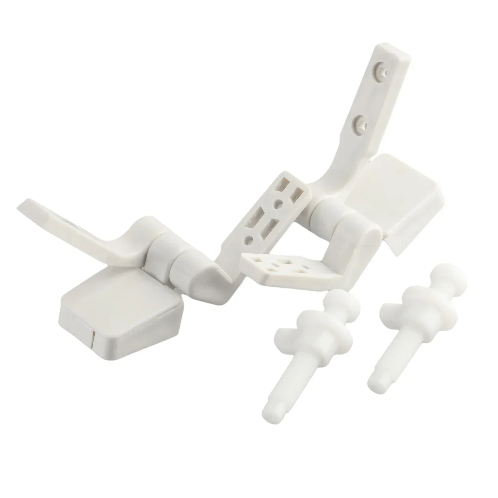 1 Pair White Plastic Toilet For Seat Lid Hinge Replacement With Bolts Screw Nuts For Flush Toilet Cover