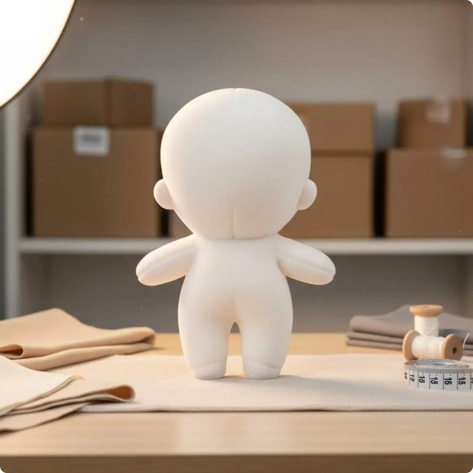 Soft Plush Doll Body Unprinted Blank DIY Toy Base for Dollhouse Kits and Handmade Kids Doll Projects view 4