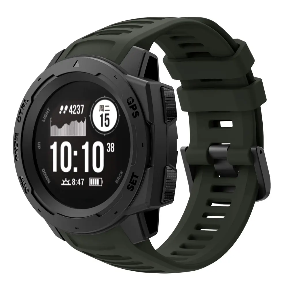 حزام سيليكون لساعة Garmin Instinct/Instinct 2 البديلة لساعة Garmin Instinct Tide/التكتيكية/الطاقة المزدوجة