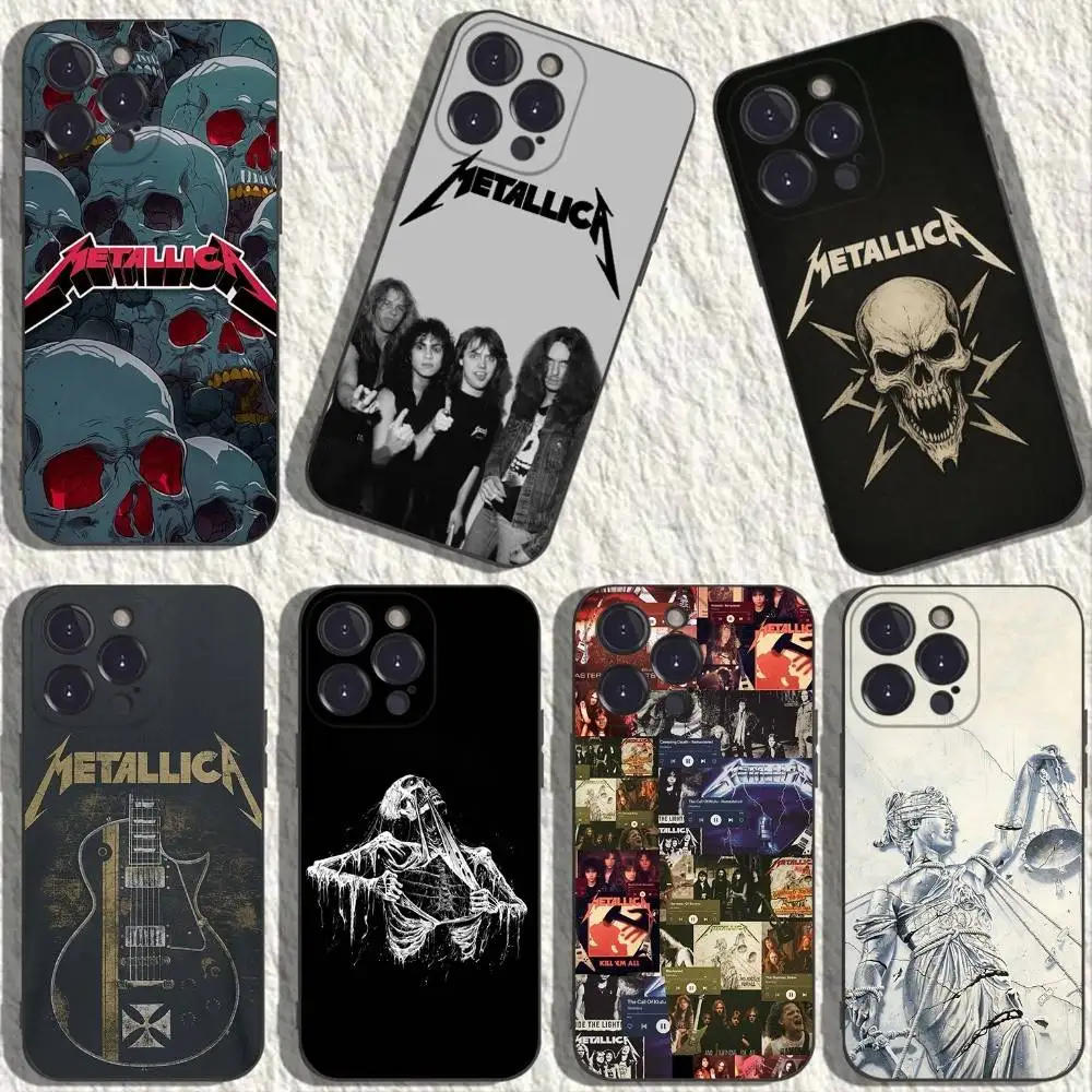 

Logo Music M-Metallica Album Phone Case For iPhone 16,15,14,13,12,11 Plus,Pro Max,XS,X,XR,SE,Mini,8,7,Soft Silicone Black Cover