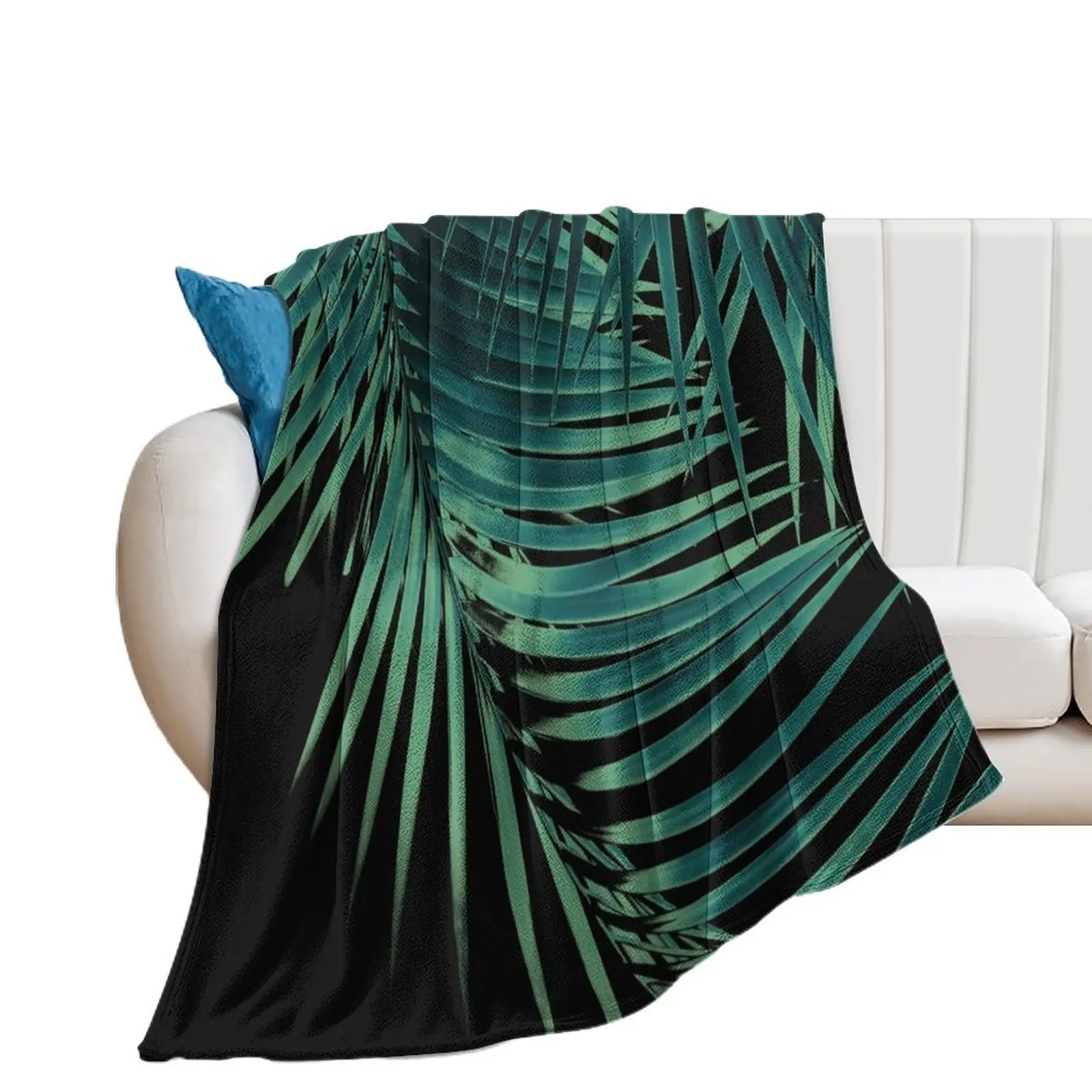 Palm Leaves Green Vibes #5 #tropical #decor #art Throw Blanket halloween anime Sofa Quilt Blankets