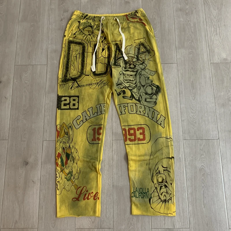 2026 New High Street Trend Hip Hop Men's DUAA Pants American Style Loose Casual Duaa Long Pants