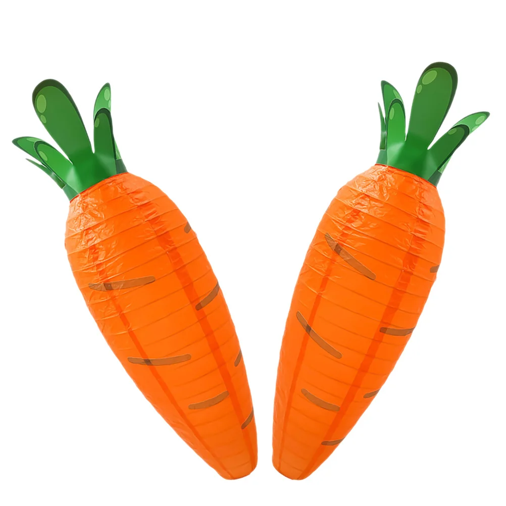 

2Pcs Decorative Carrot Paper Lanterns Foldable Hanging Festival Lights for Easter Party Garden Outdoor Indoor Celebration Setup