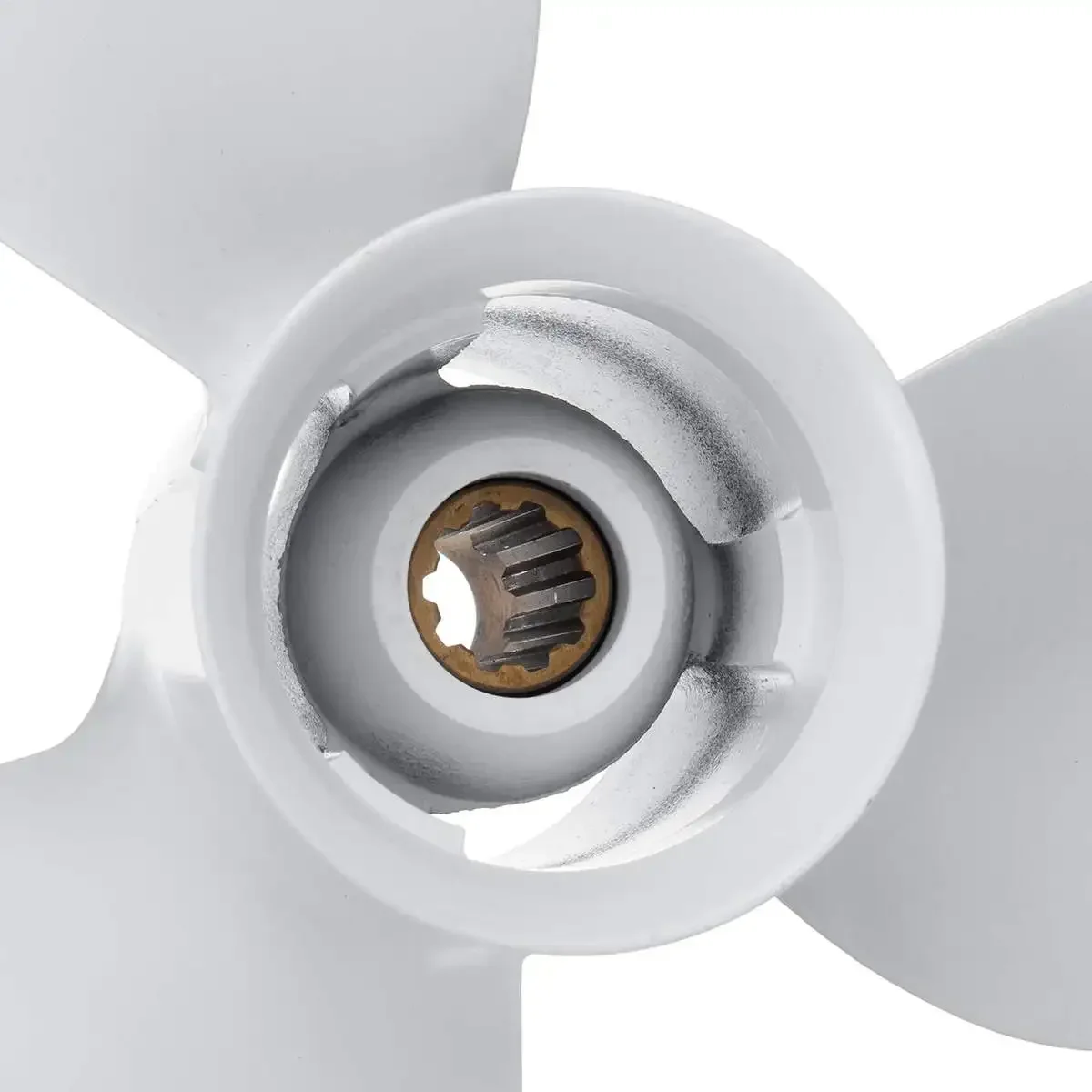 

White 3 Blades 10 Spline Tooth R Rotation Outboard Propeller Aluminum Alloy For Yamaha 20-30HP 664-45945-00-EL 9 7/8 x 10 1/2