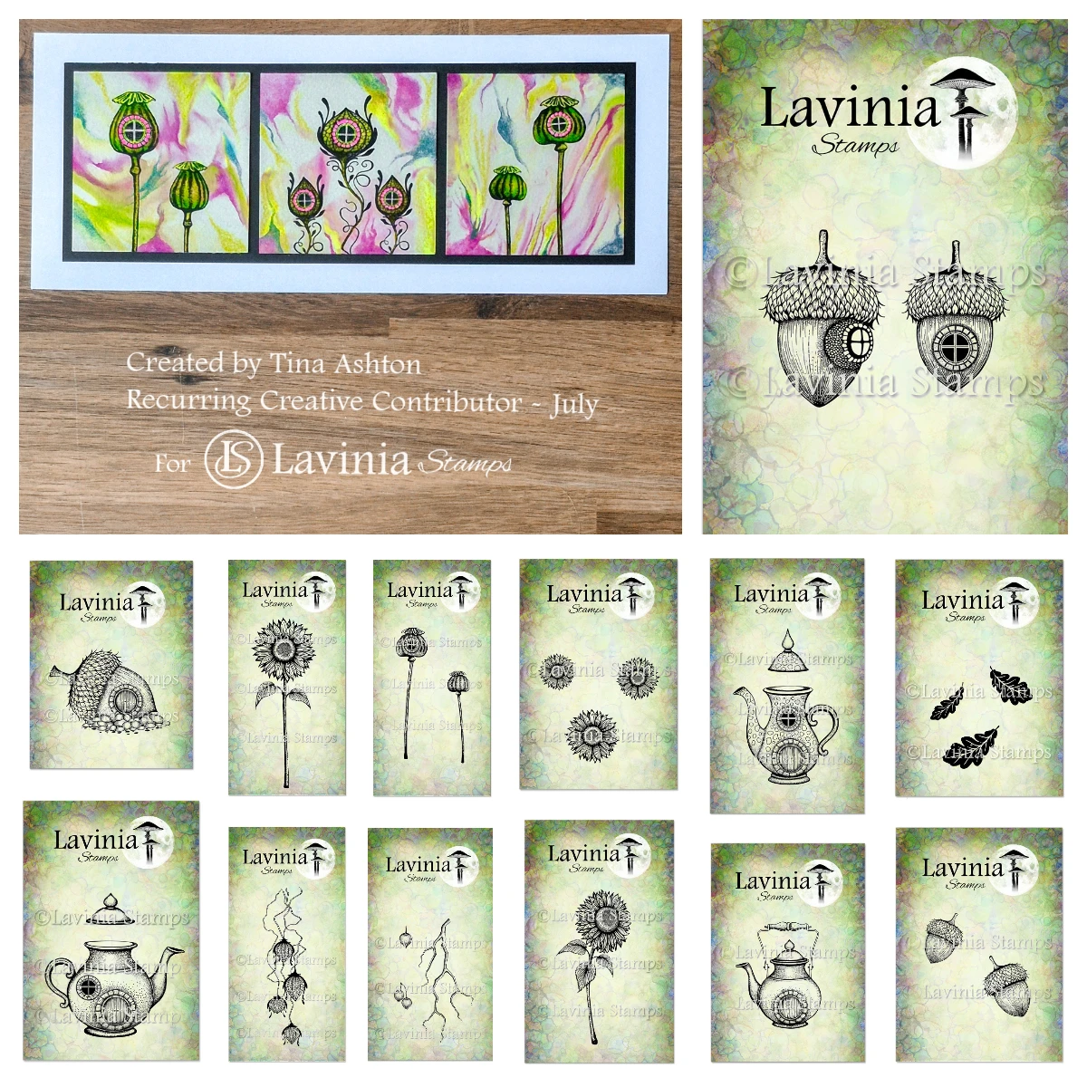 

2025 New Silicone Stamps Twilight Tea Collection Stamp DIY Scrapbook Greeting Card Sunflower Teapot Cottage Pixie Lanterns Stamp