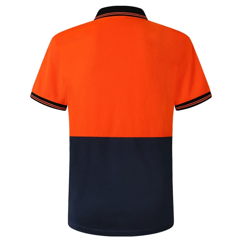 여름 대비 색 작업 폴로 티 셔츠 남성용 반팔 티셔츠 빠른 건조 투톤 작업복 티셔츠 탑 의류