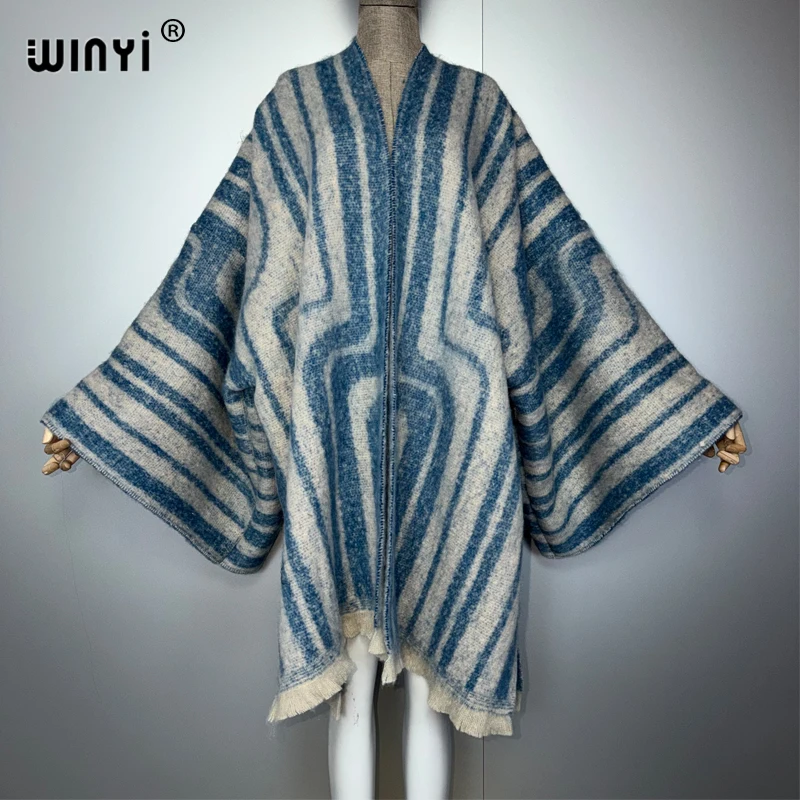 

WINYI winter designer top woman capes Warm coat cardigan Africa clothes fashion abaya cloak poncho for women cape loose dress