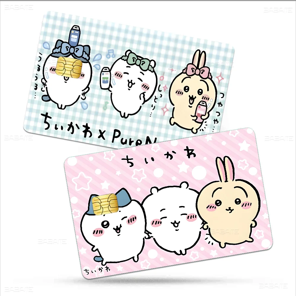 Cute C_ChiikawaS Diy Credit Debit Card Sticker Party Sticker Decoration Waterproof Small Chip Card Skin Sticker