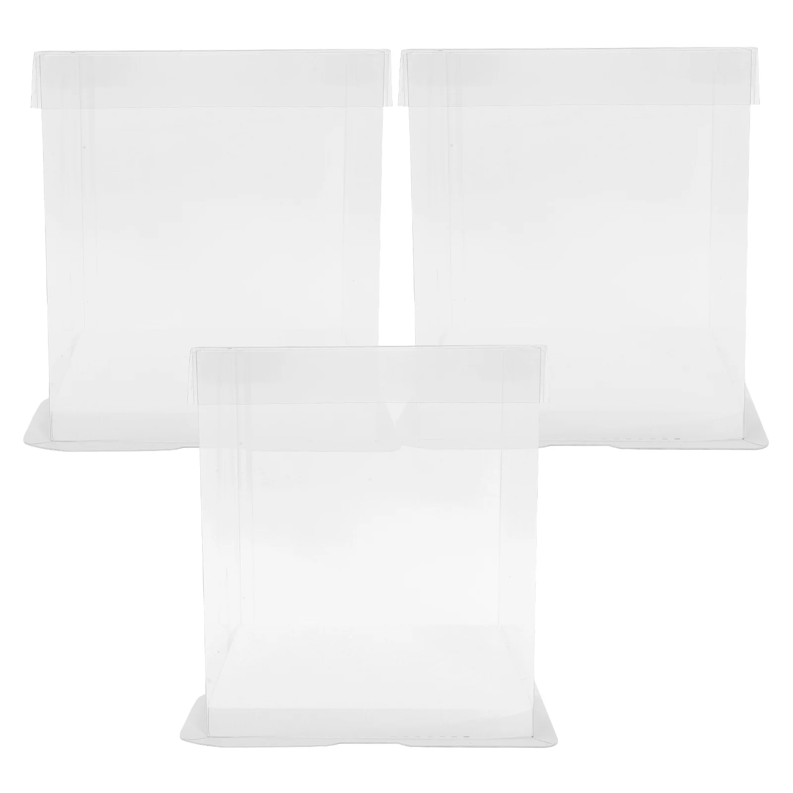 

3pcs Clear Cake Boxes Display Lid For Birthday Wedding Dessert Boxes Portable Bakery Container Treat Box Packaging Gift Wrap Box
