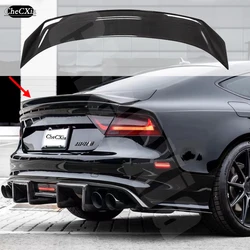 R Style High Quality Real Carbon Fiber Material Spoiler For Audi A7 S7 RS7 2013 - 2018 Carbon Fiber Rear Spoiler Trunk Wing