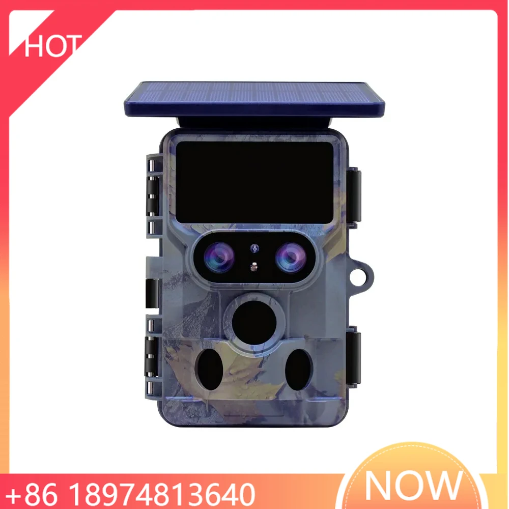 

Newest 4k 60mp Wifi Solar Powered Wild Game Trail Camera Traps With 13mp 850nm Leds Dual Lens Hunting Camera D11