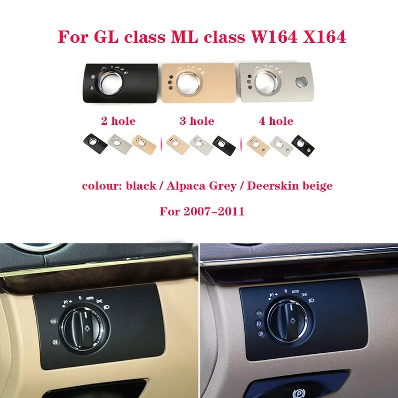 For Mercedes Benz ML GL W164 X164 300 350 450 500 Car Interior Headlight Switch Panel Trim Genuine Style Direct Fit Replacement