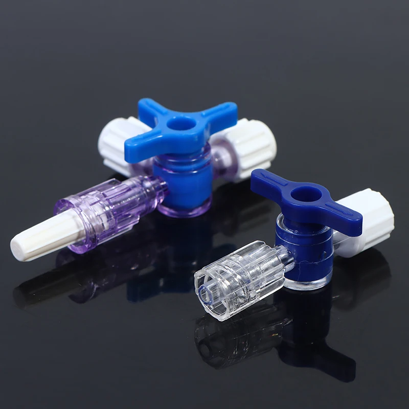 Plastic Two Way Three Way Stop Cock For Clinical Hospital Luer Lock Adapter Stopcock Flexiable T-Connector Extension Tube