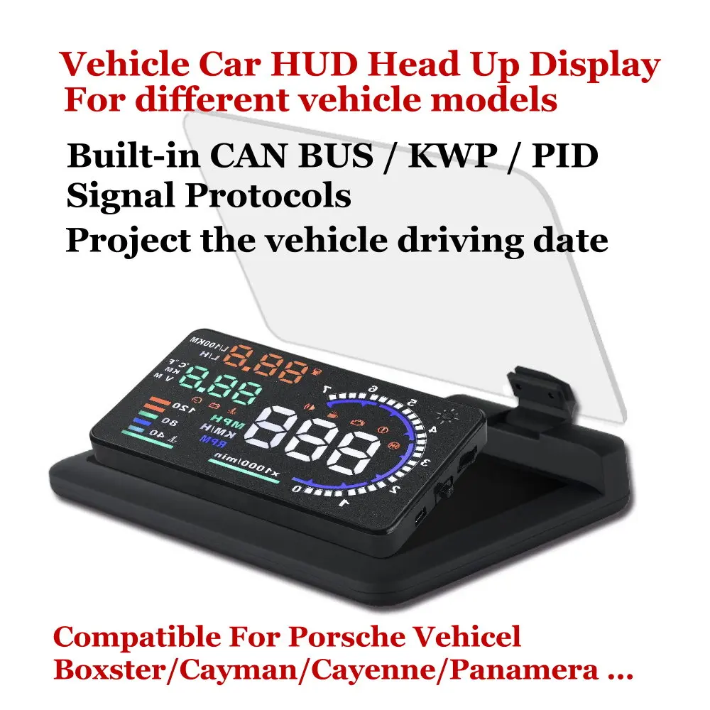 Car HUD Head Up Display LED Windshield Projector For Porsche Boxster Cayman Cayenne Panamera 987/981/982/955/957/92A/9YA/970 view 5