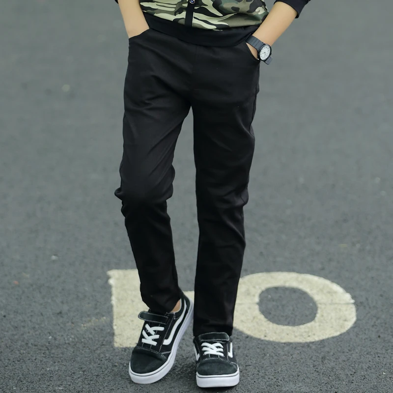 Teenage Kids Boys Pants Spring Boys Children Clothes Solid Black Pencil Pants Long Trousers Kids Clothes Outfit for 7-16 Years