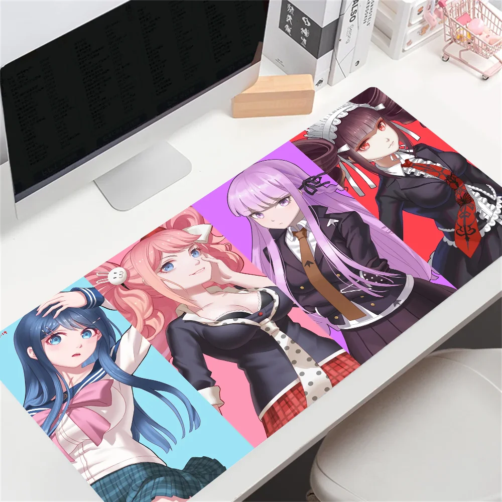 XXL Game Laptop Mausepad Danganronpa Rubber Mouse Pad Large Gaming Accessories Lock Edge Keyboard Mat Desk Pad Computer Mousepad