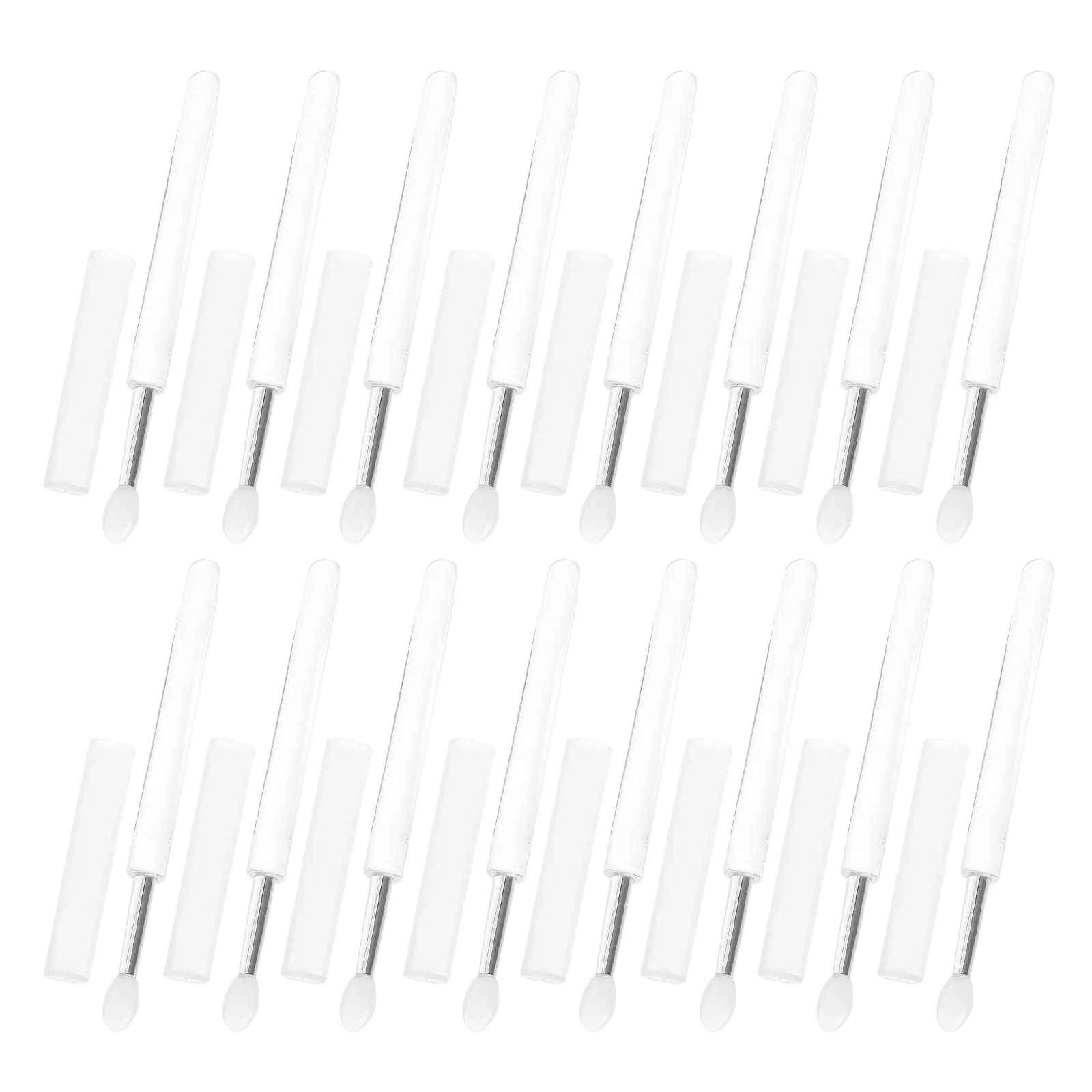 

20, блестящая кисть для ногтей, кисть для улыбки, силиконовые аппликаторы, палочки, многоразовые инструменты для пудры, теней для век, блестящий дизайн