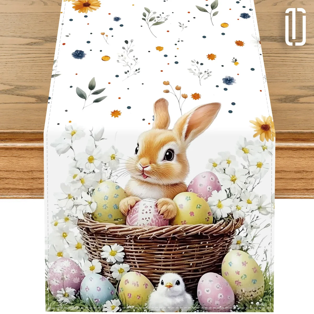 

1 шт. 33x183 см скатерть с кроликом и цветочным узором, роскошная скатерть, праздничный декор для ужина для вечеринки, товары для дома