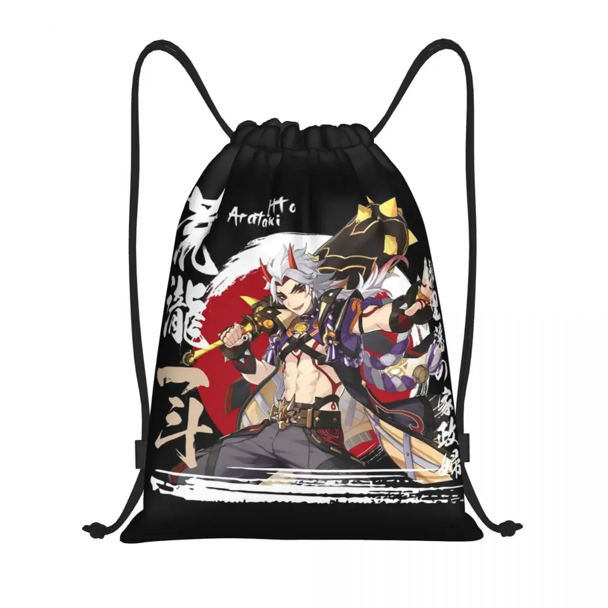 

Custom Genshin Impact Arataki Itto Drawstring Bags Women Men Lightweight Sports Gym Storage Backpack