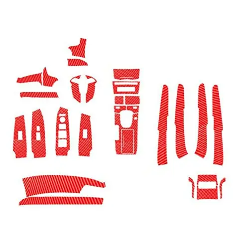 29PCS SET Car Interior Trim Cover Kit Red Carbon Fiber Style for Honda Accord 2008-12