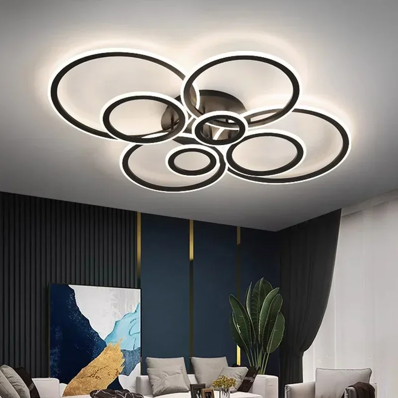 

2025 Modern LED Ceiling Light For Living Room Dining Room Hall Bedroom Dimming Ceiling Chandelier Indoor Decor Lighting Fixture