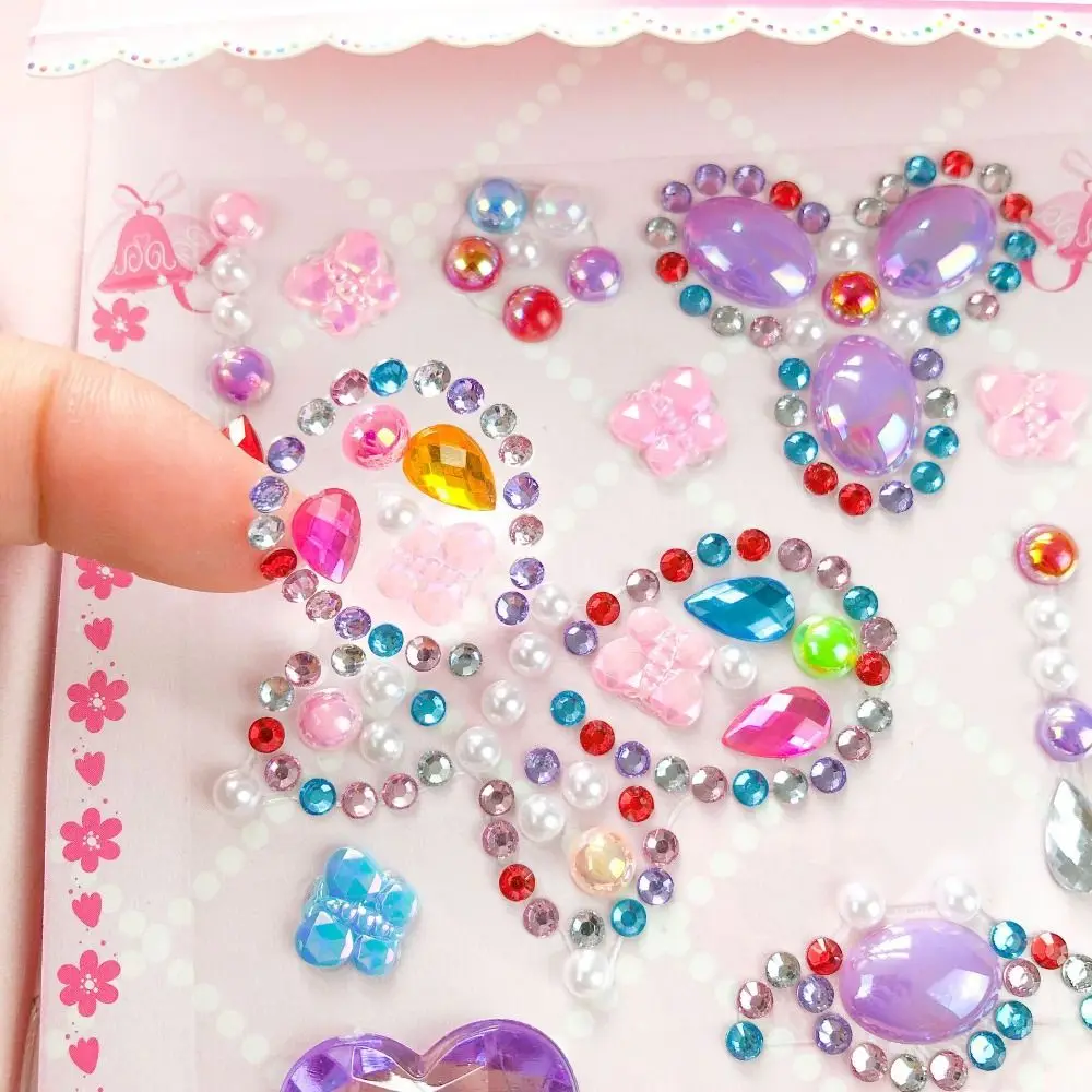 1sheet 3D Gem Stickers Acrylic Crystal Makeup Face Stickers DIY Decorations Rhinestone for Kids Girls