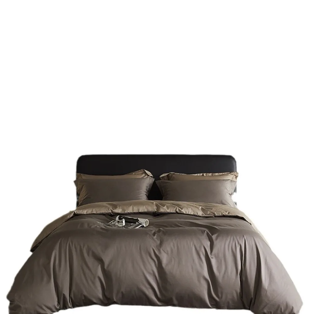 100% Pure Cotton Long Staple Sateen Sheet Set 4 Piece Solid Color Bedding