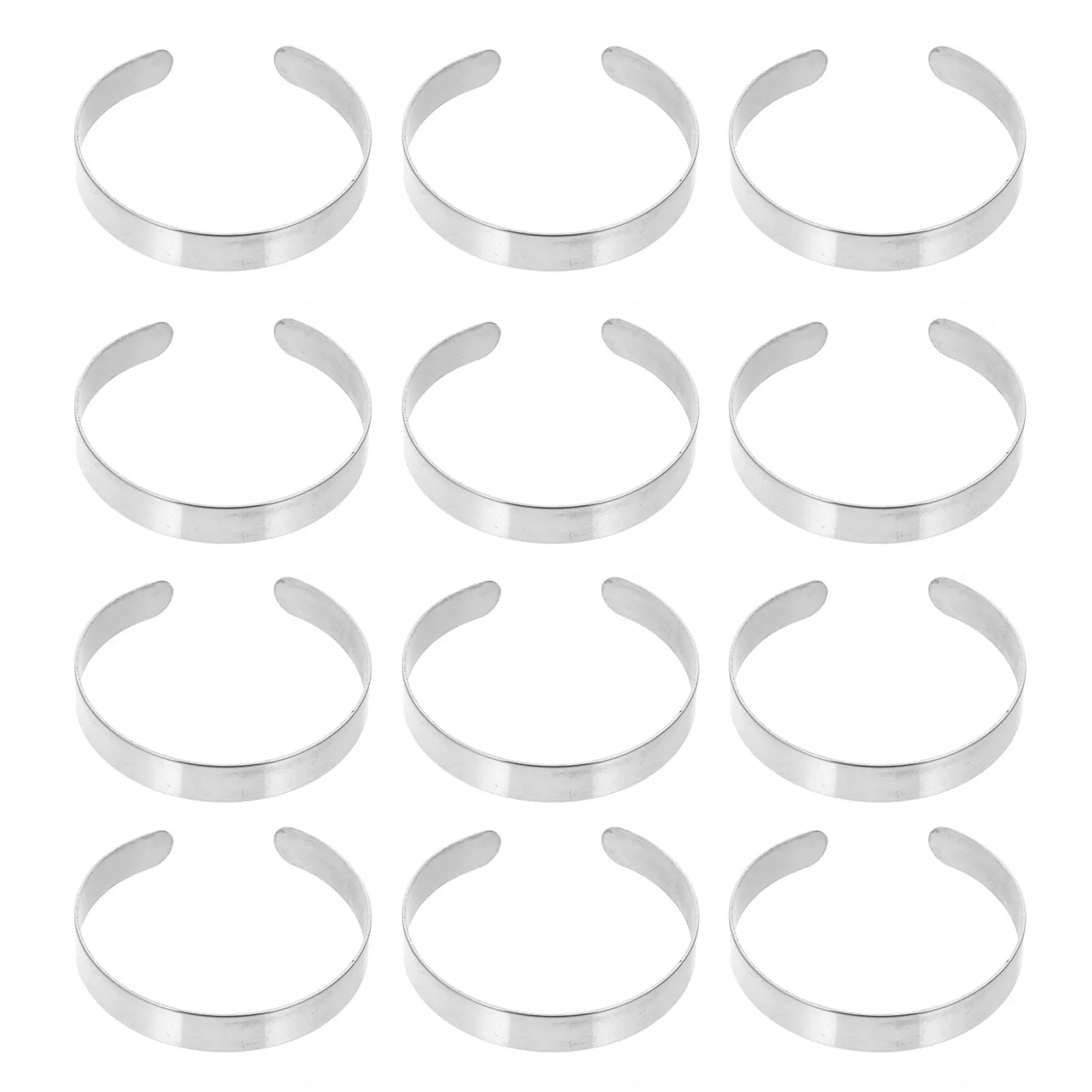 

10pcs Stainless Steel Bracelet Blanks Adjustable Cuff Diy Curved Bangle Making Jewelry Craft Kit For Women Blank