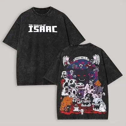 The Binding of Isaac Washed T-shirt 2026 New Model personality Clothes shirt Year round clothing Streetwear Trendy high quality