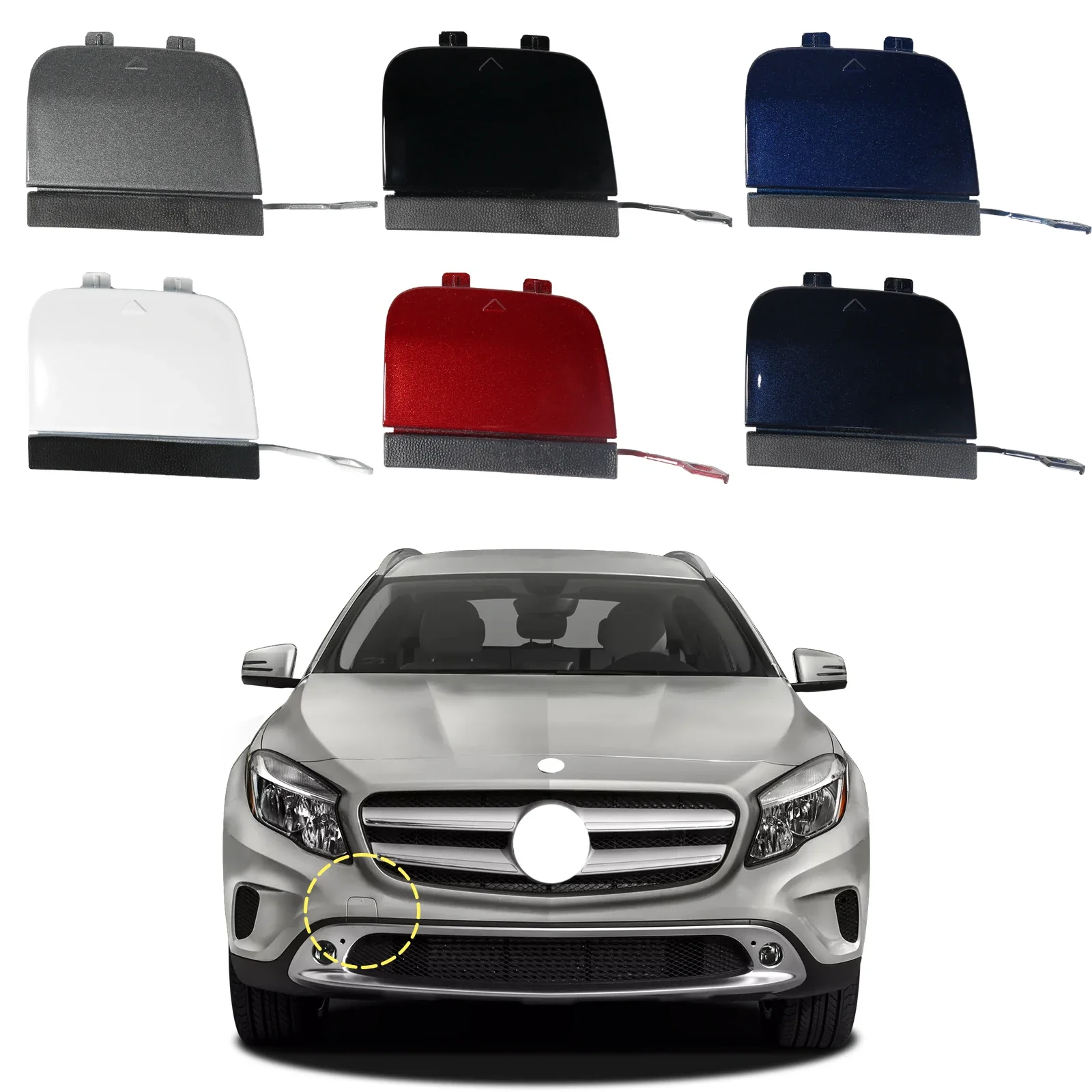 

Front Bumper Tow Hook Cap Towing Eye Cover For Mercedes-Benz GLA-class X156 2012-2016 With Standard Package edition 1568850722