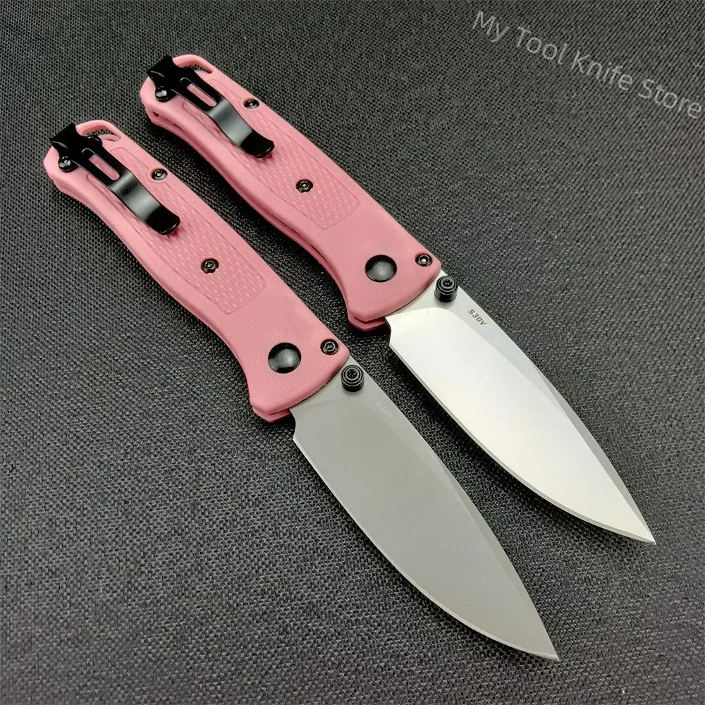 BM 533BK Pocket Folding Knife CPM-S30V Blade Pink Grivory Handle Camping Hunting Survival Self-defense EDC Utility Knives Tools