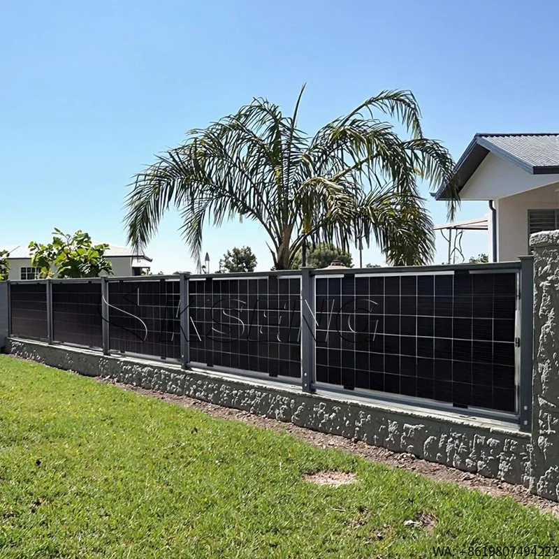 Vertical Bifacial Solar Panel Fence Ground Mounting Photovoltaic Solar Fence Bracket Double-Sided PV Garden Fence Structure