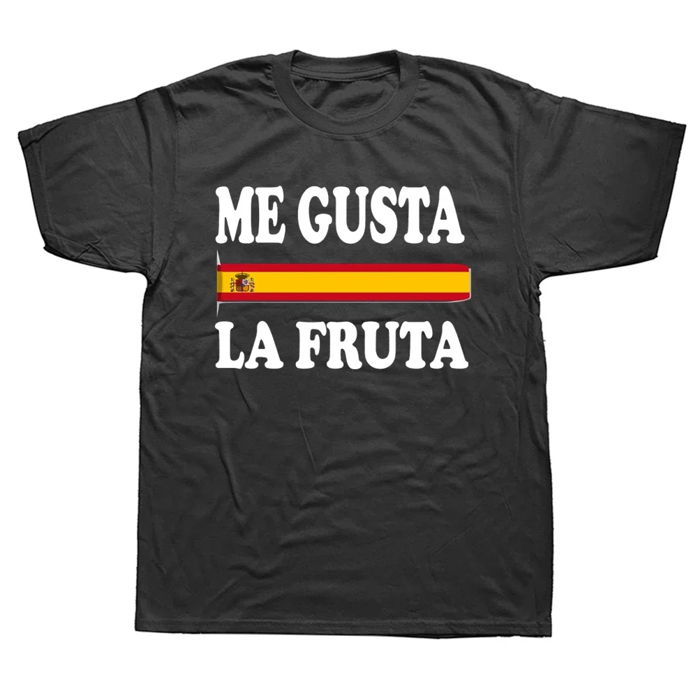 Me Gusta Fruta T-shirt I Like Fruits Funny Spanish Meme Cotton High Quality Tees Short Sleeve Clothing Men Women T-Shirt Gift