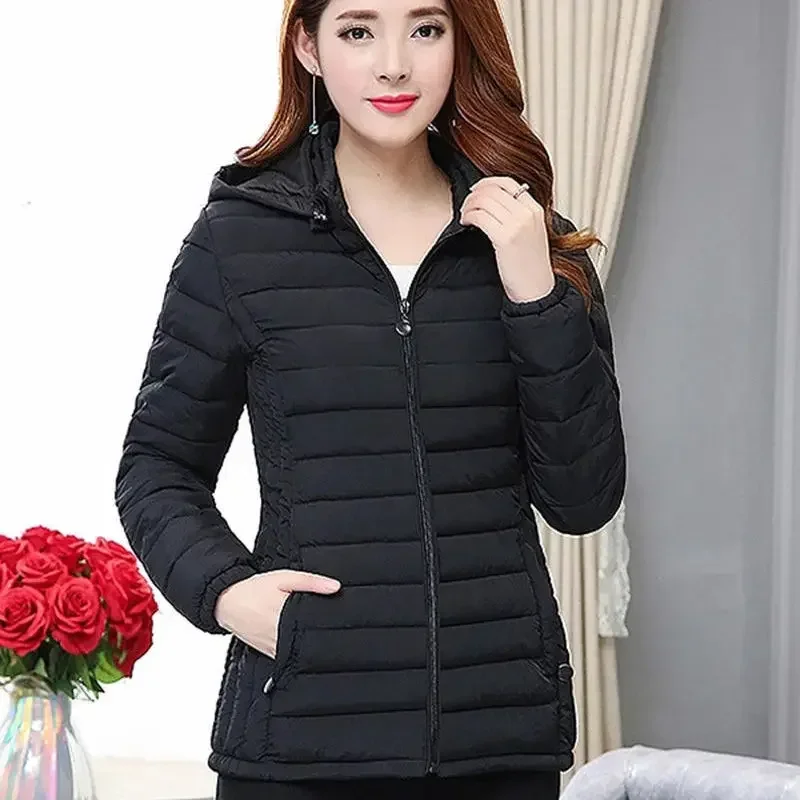 2024 New Women's Parkas lady Winter Thickened Slim Warm Jackets Female Hooded Parka Women Cotton Padded Jacket Ultralight Coat