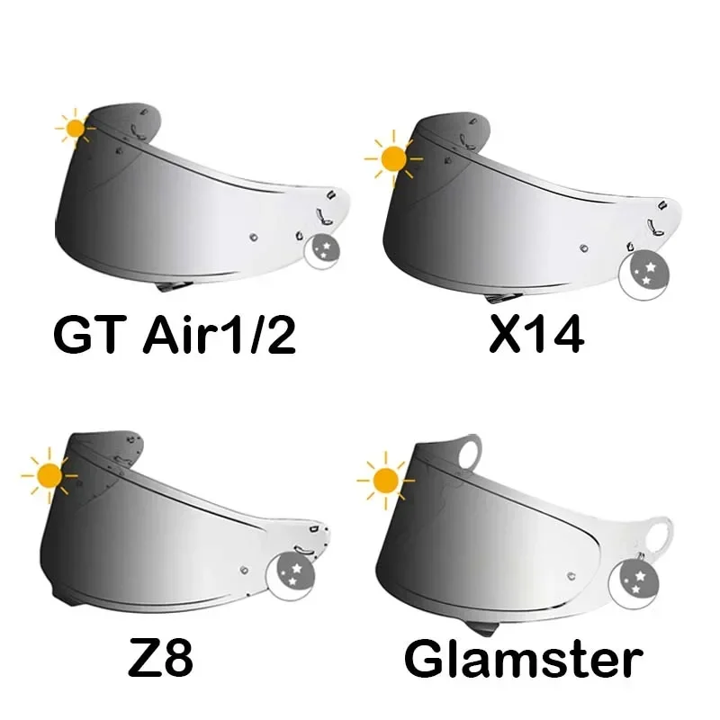 

Фотохромный козырек для шлема для SHOEI Z8 X15 RF1400 CWRF2 NXR2 X14 Z7 RF1200 Xspirit GT Air1/2 Glamster Neotec Shield ночного видения