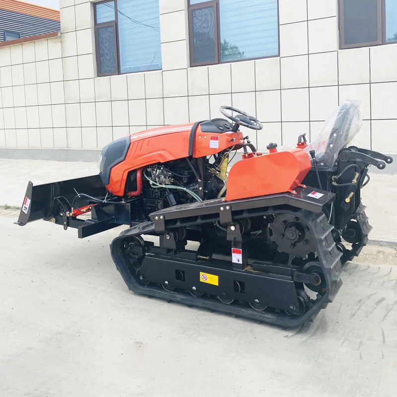 

Многофункциональный гусеничный мини-культиватор на заказ, гусеничный трактор 60 л.с., модернизированный роторный культиватор, гусеничная плужная машина