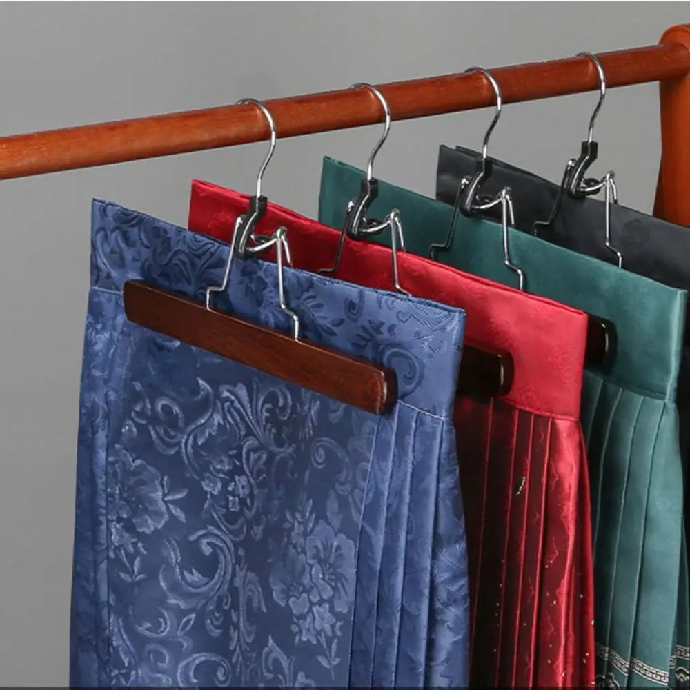 High Quality 1PC Clothes Hanger Retro Color Woodiness Horse-face Skirt Rack Log Storage Hanfu Pants Hook