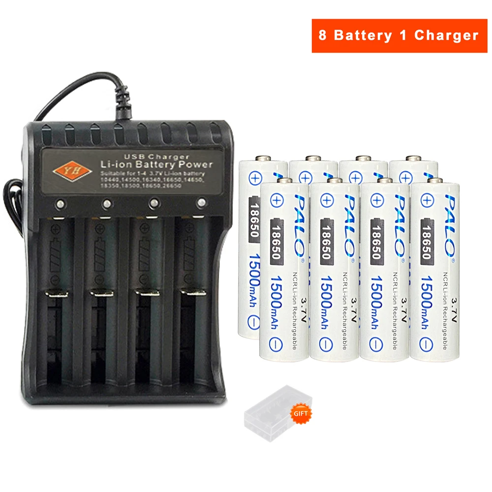 Rechargeable 3.7V Lithium 18650 Battery With LED Charger For Flashlight Torch Toys Li Ion 3.7 Volts 18650 Batteria