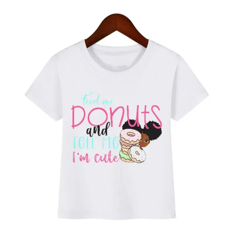 Verano soy linda pequeña melanina princesa estampado camisetas gráficas chica negra camiseta Top niños adolescentes ropa para niños