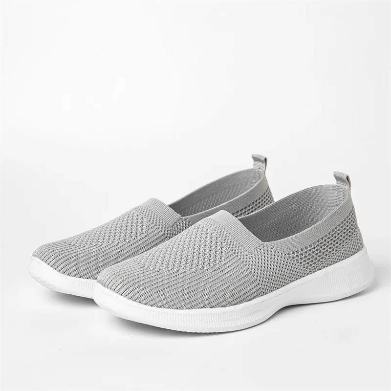 Scarpe da donna Calzino lavorato a maglia Sneakers da donna Scarpe slip on Scarpe sportive piatte leggere da donna Mocassini taglie forti 553789