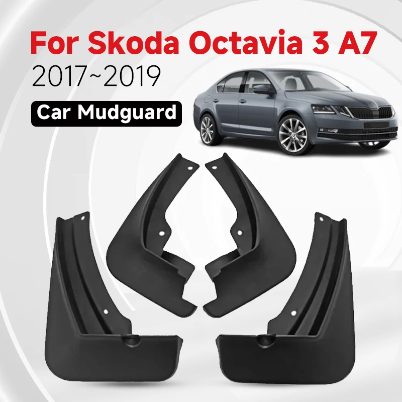 

4pcs Car Mudguards For Skoda Octavia 3 A7 MK3 2017 2018 2019 ABS Fender Mudflap Mud Guard Splash Flaps Car Accessories Auto Muds