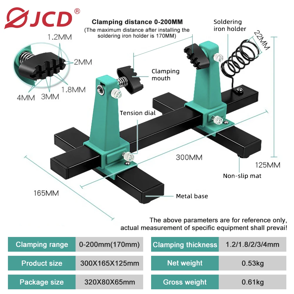 JCD Circuit Board Welding Repairing Disassembly Fixture 360° Rotation Adjustable MotherBoard Holder Safe Clamp Phone Repair Tool