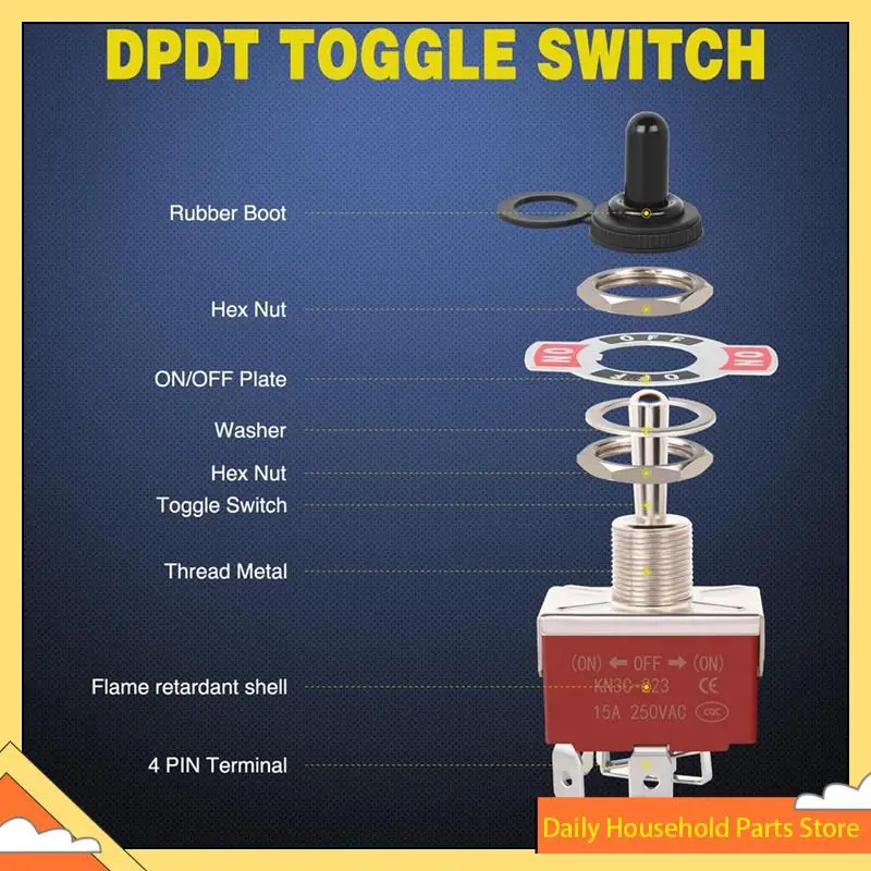 4Pin عكس قطبية تبديل التبديل 2 قطعة 12 فولت لحظة الروك التبديل 30A On Off On DPDT 3 موقف غطاء التمهيد مقاوم للماء حار!