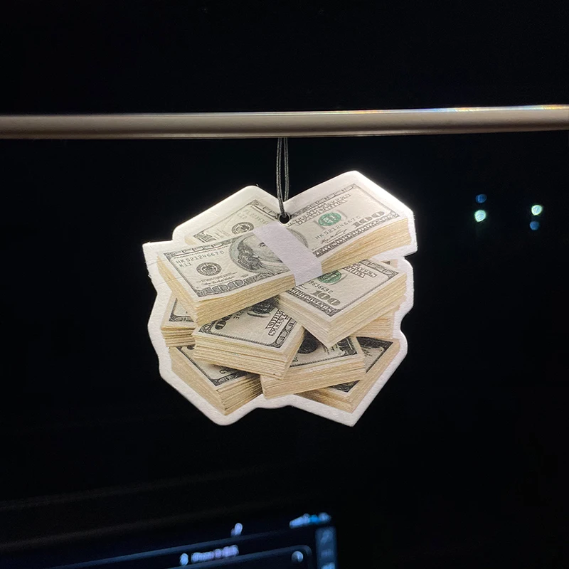 US dollar coins funny and interesting car perfume aromatherapy tablets air freshener rearview mirror pendant pendant cartoon