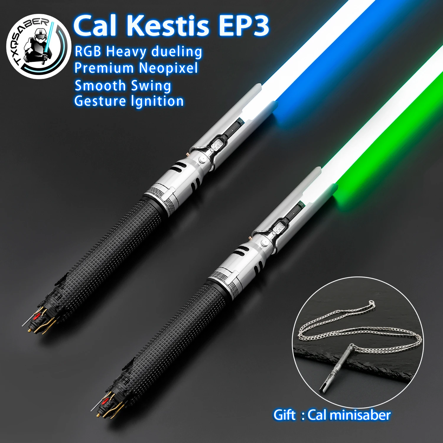 

TXQSABER Cal Kestis EP3 Lightsaber Metal Hilt Heavy Dueling Proffie 2.2 Light Sword SNV4 Neo Pixel Laser Sword Cosplay Gift