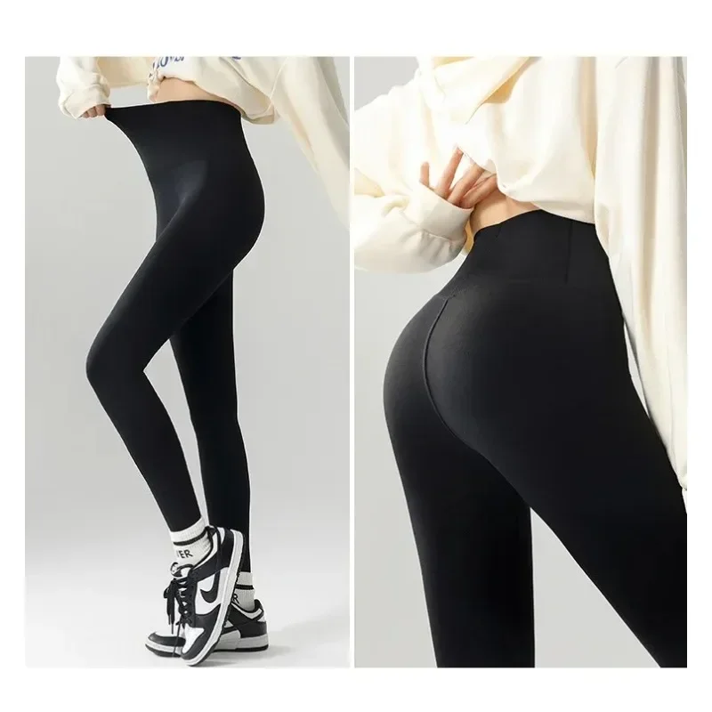 Autumn Winter High Waist Shark Leggings Women\'s Seamless Fleece Warm Leggings Slim Thin Casual Sports Fitness Leggings