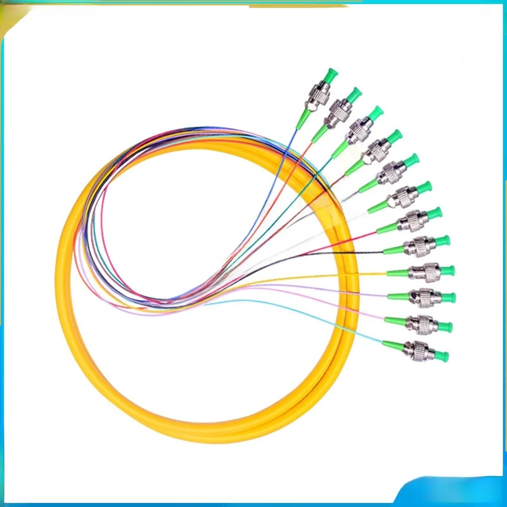 

12 Strand 9/125 Fiber Optic Pigtail 1m FC/APC Single Mode,12 fiber pigtail 1-3 Meters