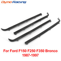 F2TZ1521457A E7TZ1521453A 4PCS Inner & Outer Car Door Window Seal Belt Weatherstrip Kits For 1987-1997 Ford F150 F250 F350