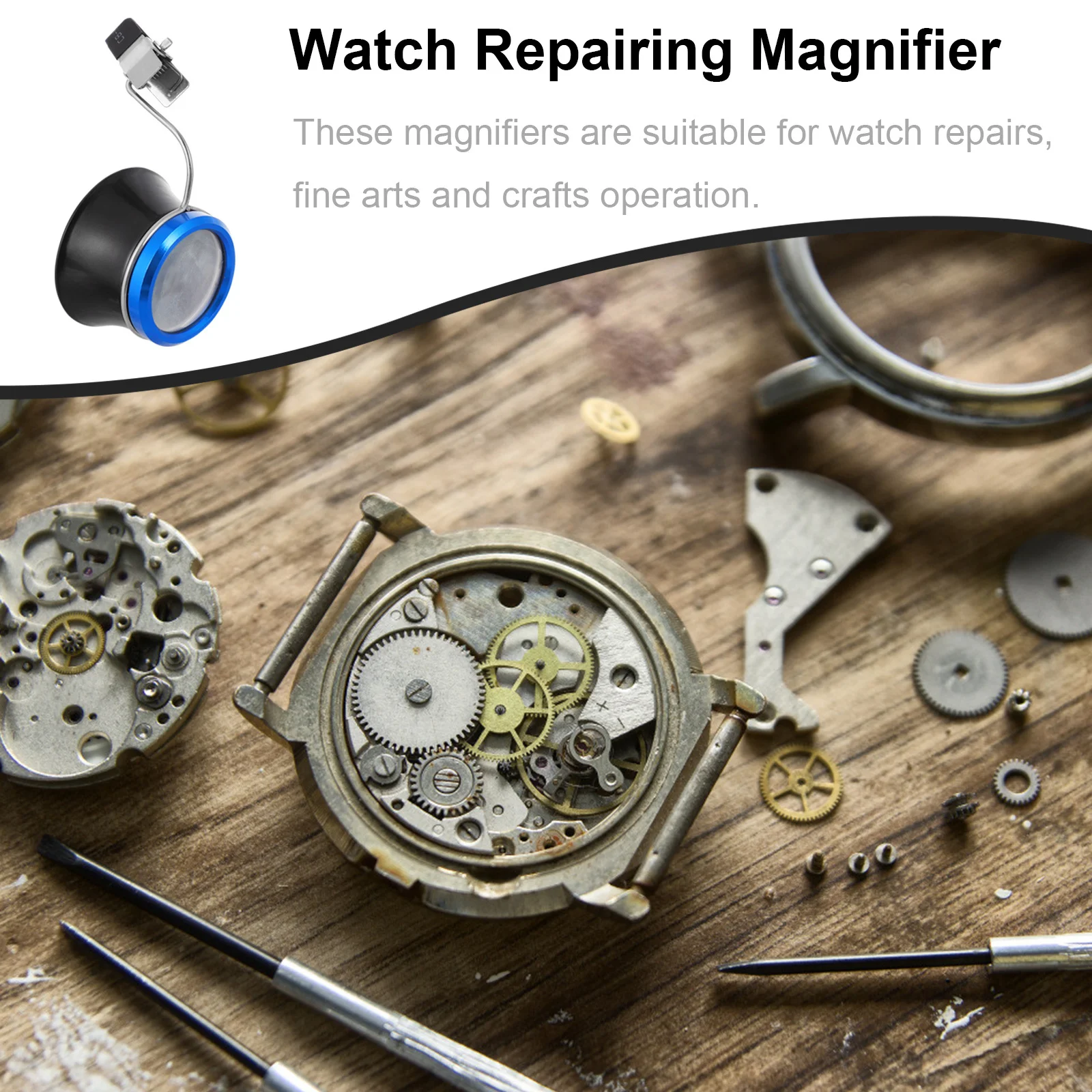 

Loupe for Watchmaker High-Quality Materials Craftsmanship Suitable for Fine Details and Repairs Clip on Eyeglass Magnifier